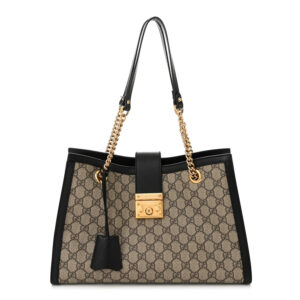 B-18---Monogram Medium Padlock Tote Black